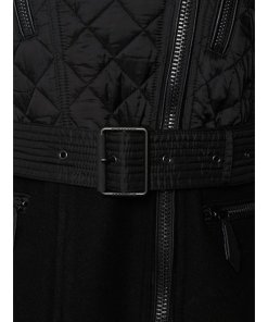 Burberry Brit Wool-Panel Quilted Biker Jacket