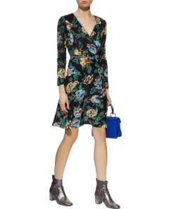 Diane von Furstenberg Benton Floral Long-Sleeve Wrap Dress