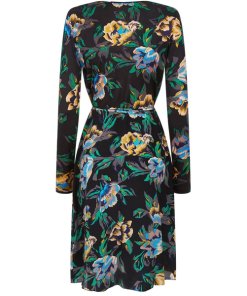 Diane von Furstenberg Benton Floral Long-Sleeve Wrap Dress