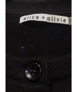 Alice + Olivia Ruthy Cat Crochet Patch Wool Cardigan
