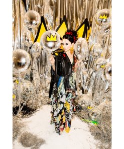 Alice + Olivia X Basquiat Cody Embellished Leather Biker Jacket