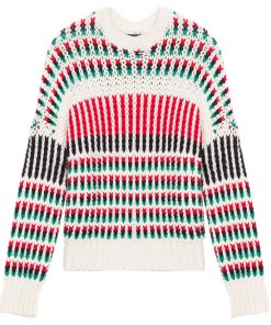 Maje Massimo Decorative Multicolor Knit Sweater