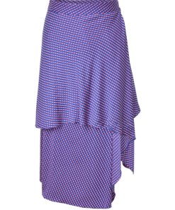 Diane von Furstenberg Striped High-Waist Asymmetric Ruffle Silk Skirt