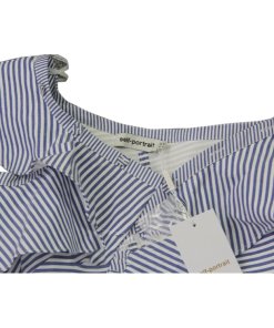 Self-Portrait Striped Asymmetric Ruffle Top