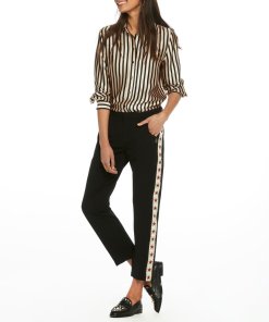 Maison Scotch Striped Silk Button Shirt