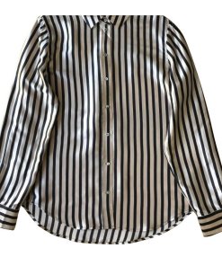 Maison Scotch Striped Silk Button Shirt