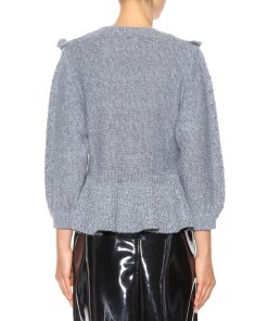 RED Valentino Ruffle Detail Peplum Sweater