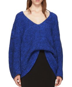 T by Alexander Wang Oversized V-neck Chunky Sweater