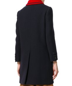 Miu Miu Embellished Badge Contrast Collar Coat