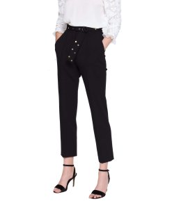 Sandro Studded Belt Cropped Pants