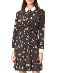 The Kooples Camellia Print Silk Shirtdress