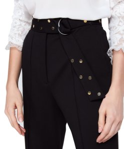 Sandro Studded Belt Cropped Pants