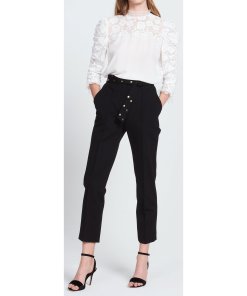 Sandro Studded Belt Cropped Pants