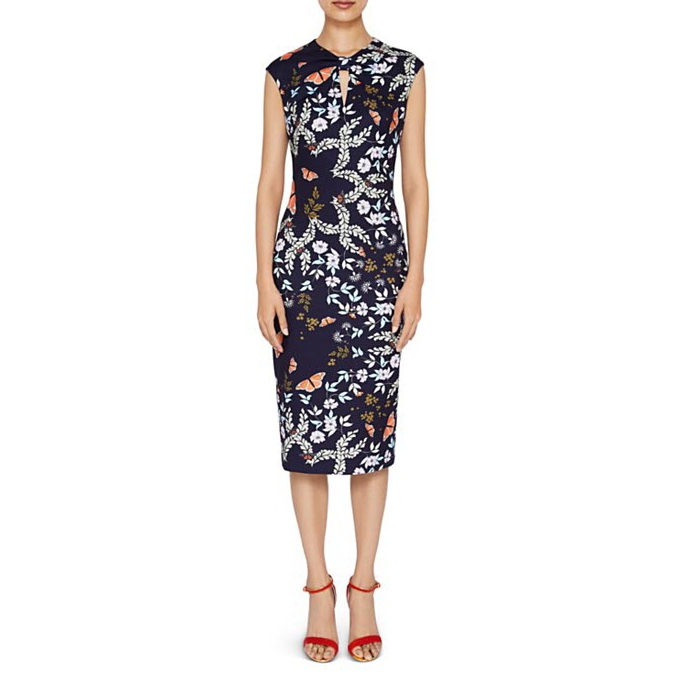 Ted Baker Kairra Kyoto Gardens Bow Neck Dress  evaChic
