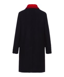 Miu Miu Embellished Badge Contrast Collar Coat