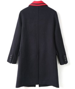 Miu Miu Embellished Badge Contrast Collar Coat