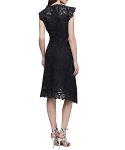 Reiss Lucy Asymmetric Hem Lace Midi Dress