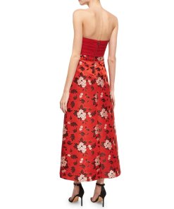 Alice + Olivia Jeri Strapless Floral-Print Overskirt Romper