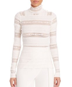 Cinq à Sept Antonia Turtleneck Lace Top