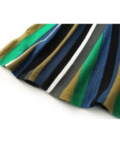 Kenzo Broken Stripes Knee-Length Wool Blend Knit Skirt