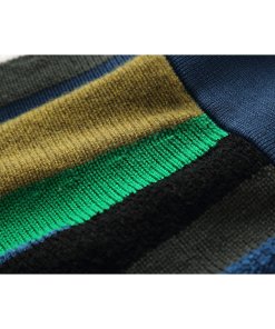 Kenzo Broken Stripes Knee-Length Wool Blend Knit Skirt