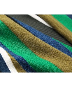 Kenzo Broken Stripes Knee-Length Wool Blend Knit Skirt