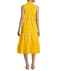 Kate Spade New York Sleeveless Cotton Eyelet Midi Dress
