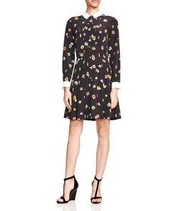 The Kooples Camellia Print Silk Shirtdress