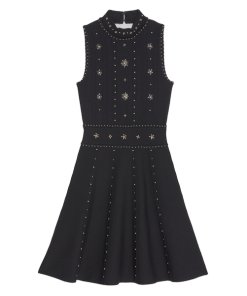 Sandro Matti Embellished Knit Dress