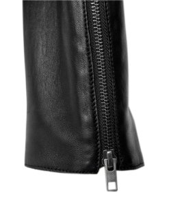 Vince Detachable Shearling Collar Leather Jacket