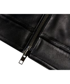 Vince Detachable Shearling Collar Leather Jacket