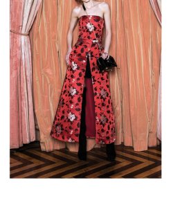 Alice + Olivia Jeri Strapless Floral-Print Overskirt Romper