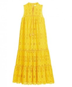 Kate Spade New York Sleeveless Cotton Eyelet Midi Dress
