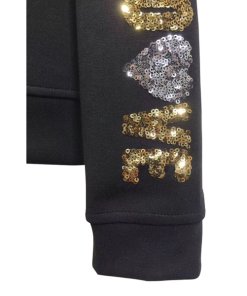 Maje Topaz Love Sequin-Sleeve Sweatshirt