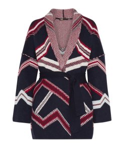Maje Marcozi Belted Kimono Jaquard Cardigan