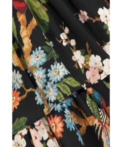 Alice + Olivia Breann Floral Tie-Neck Tiered Dress