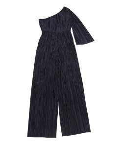 Alice + Olivia Keiko Pleated One-Shoulder Wide-Leg Jumpsuit