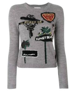 Alice + Olivia LA Embroidered Wool Sweater