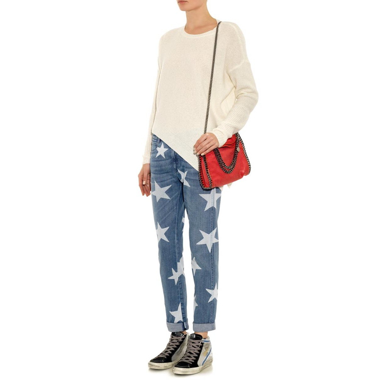 Stella McCartney Star-Print Slim Boyfriend Jeans