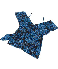 Diane von Furstenberg Ruffle Cold-Shoulder Floral Silk Blouse