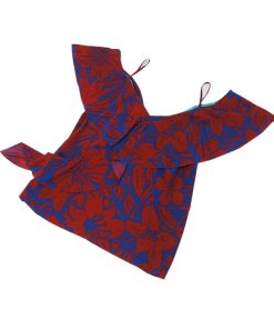 Diane von Furstenberg Ruffle Cold-Shoulder Floral Silk Blouse