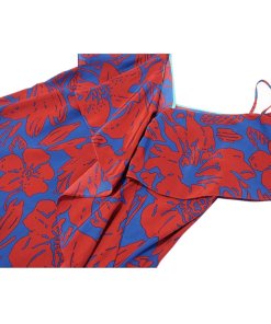 Diane von Furstenberg Ruffle Cold-Shoulder Floral Silk Blouse