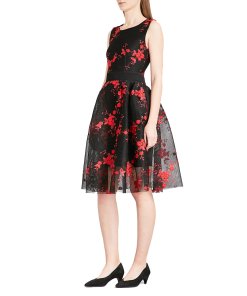 Maje Rudio Embroidered Tulle Dress