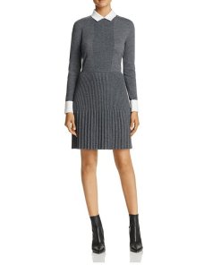 Tory Burch Sabina Contrast Collar Knit Dress