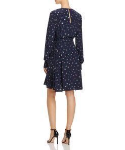 Theory Floral Print Lace-Up Silk Dress