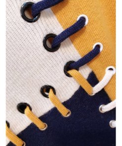 Cédric Charlier Whipstitch Colorblock Cashmere Dress