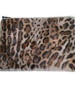 Feel Good Fur Bi-Color Calfskin & Crinkled Leather Super Flat Pouch
