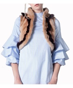 Feel Good Fur Fluffy Trim Contrast Micro-Vest