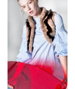Feel Good Fur Fluffy Trim Contrast Micro-Vest
