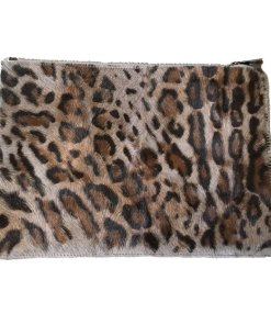 Feel Good Fur Bi-Color Calfskin Super Flat Pouch
